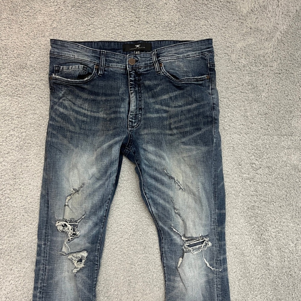 Jordan Craig Sean Jeans Mens 38x34 Blue Good Distressed Slim‎ Fit JM3576